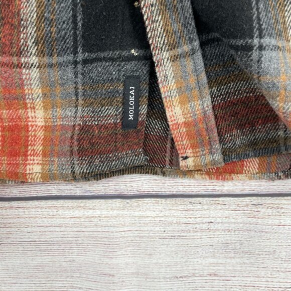 Molokai Surf Co Super Soft Plaid Flannel Men's Size‎ XL Brown/Gray/Black - Picture 5 of 9